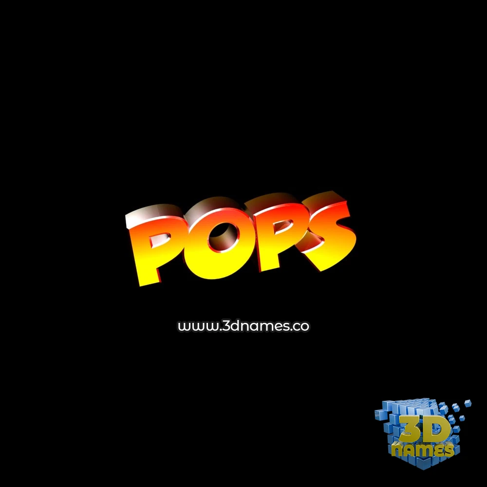 pops in Black Background style - 3D name wallpaper
