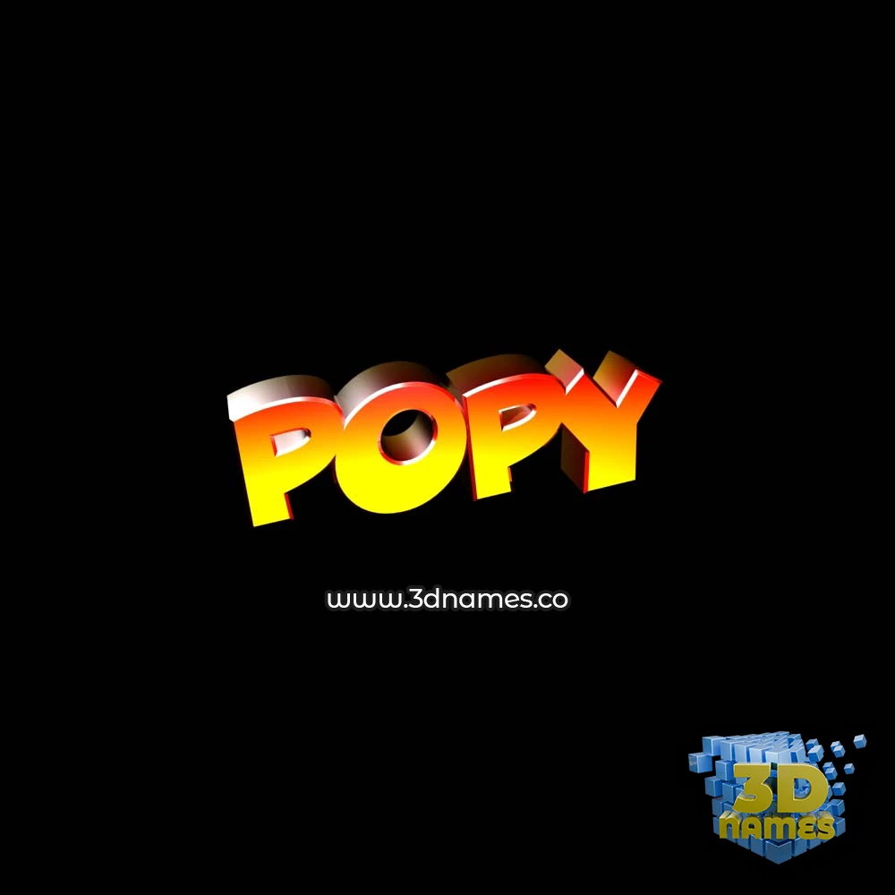 popy in Black Background style - 3D name wallpaper