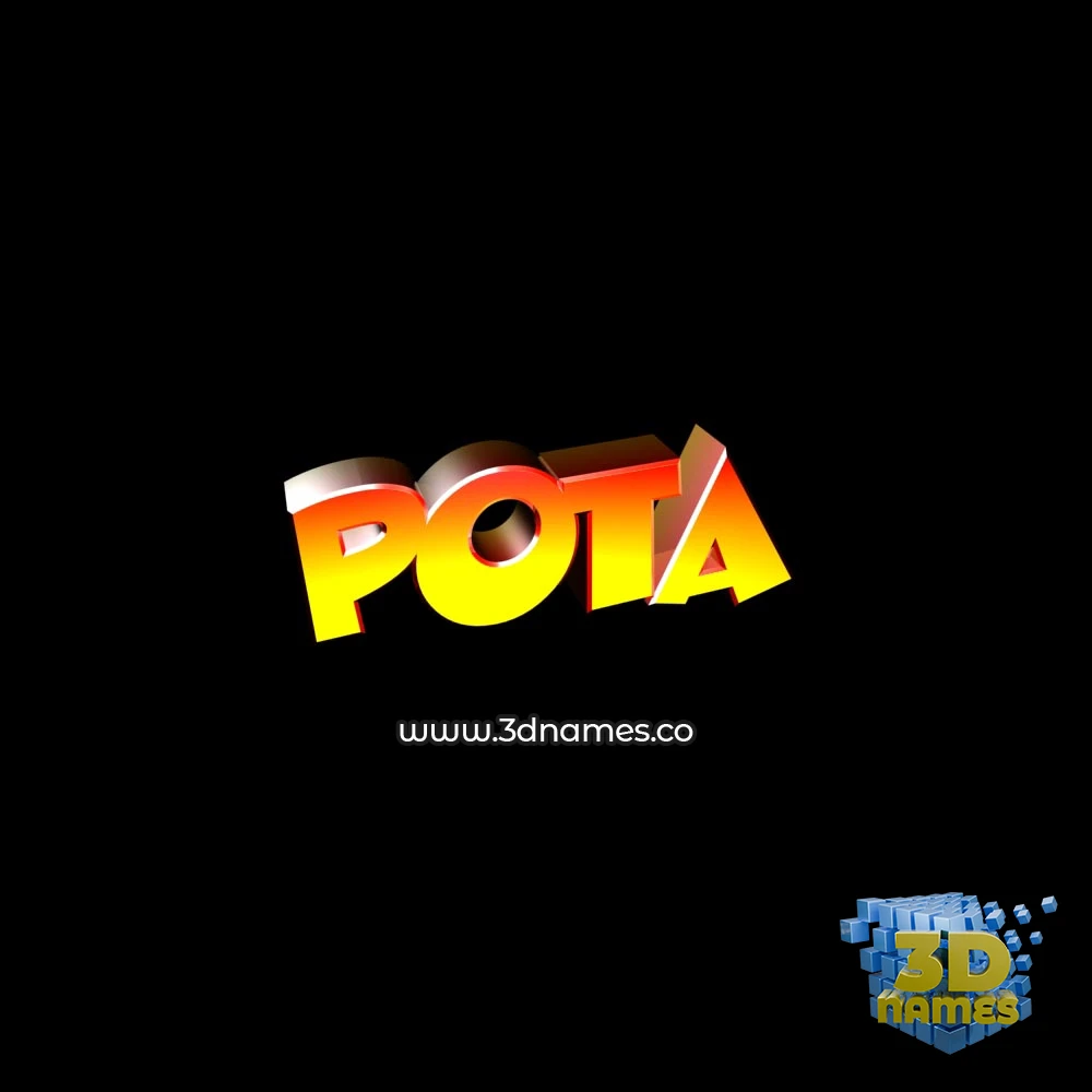 pota in Black Background style - 3D name wallpaper