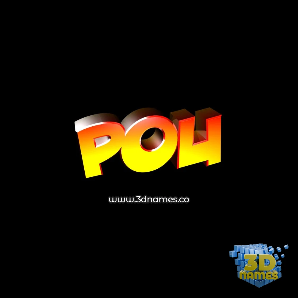 pou in Black Background style - 3D name wallpaper