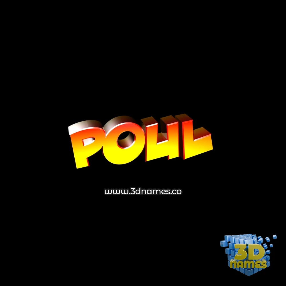 poul in Black Background style - 3D name wallpaper