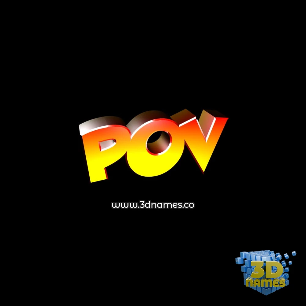 pov in Black Background style - 3D name wallpaper