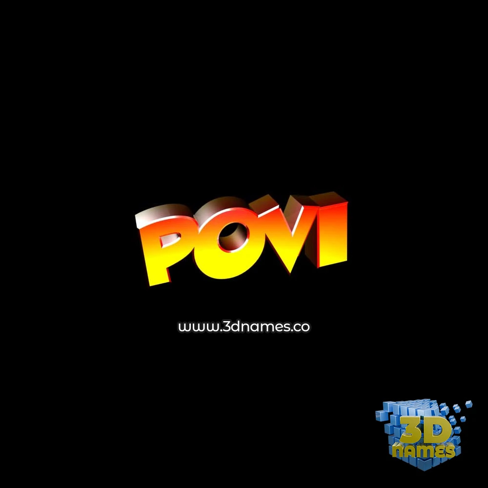 povi in Black Background style - 3D name wallpaper