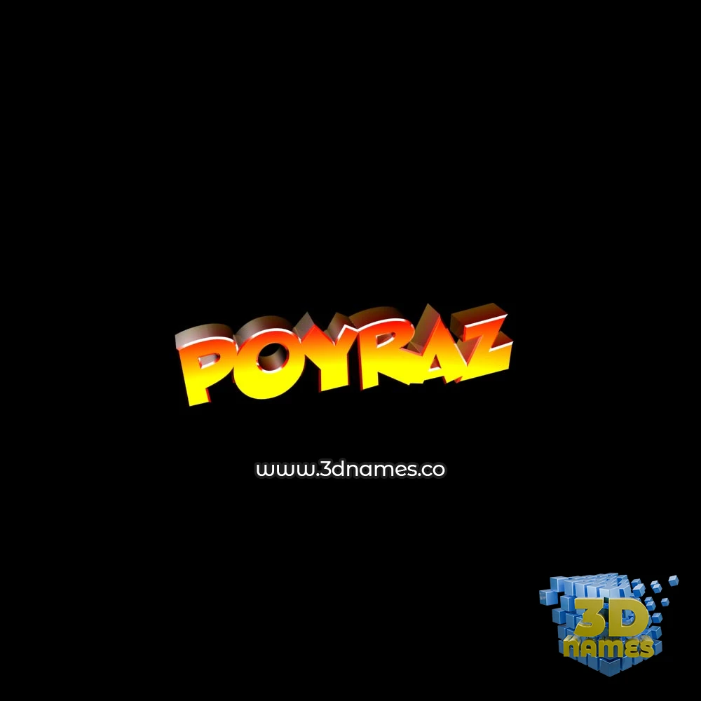 poyraz in Black Background style - 3D name wallpaper