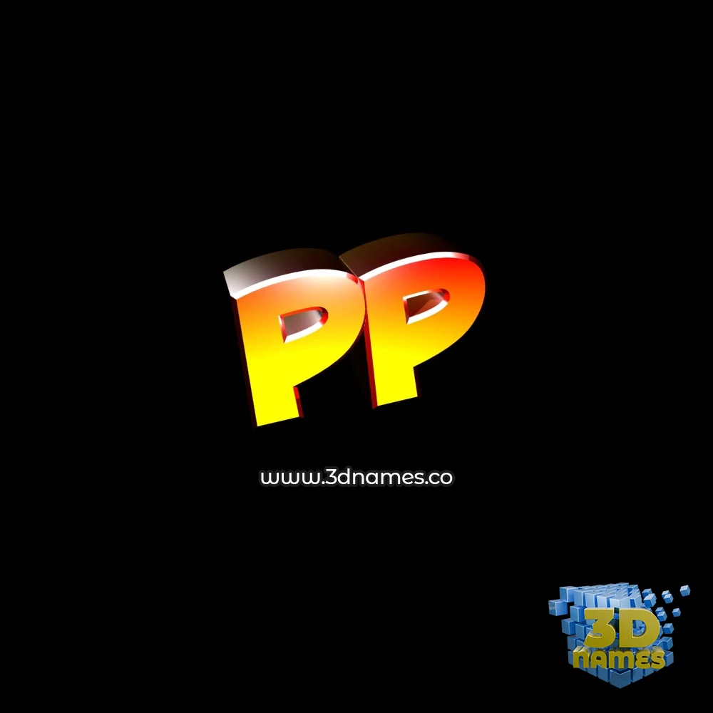 pp in Black Background style - 3D name wallpaper
