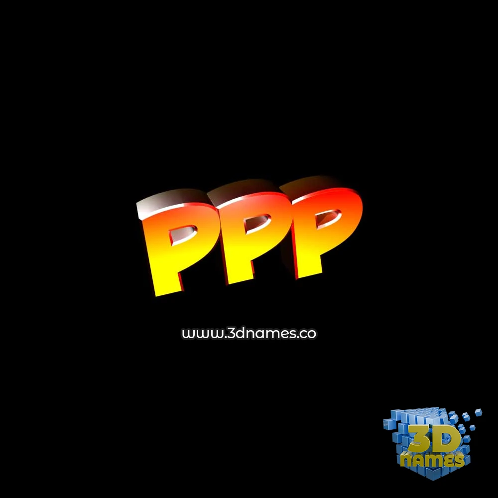 ppp in Black Background style - 3D name wallpaper
