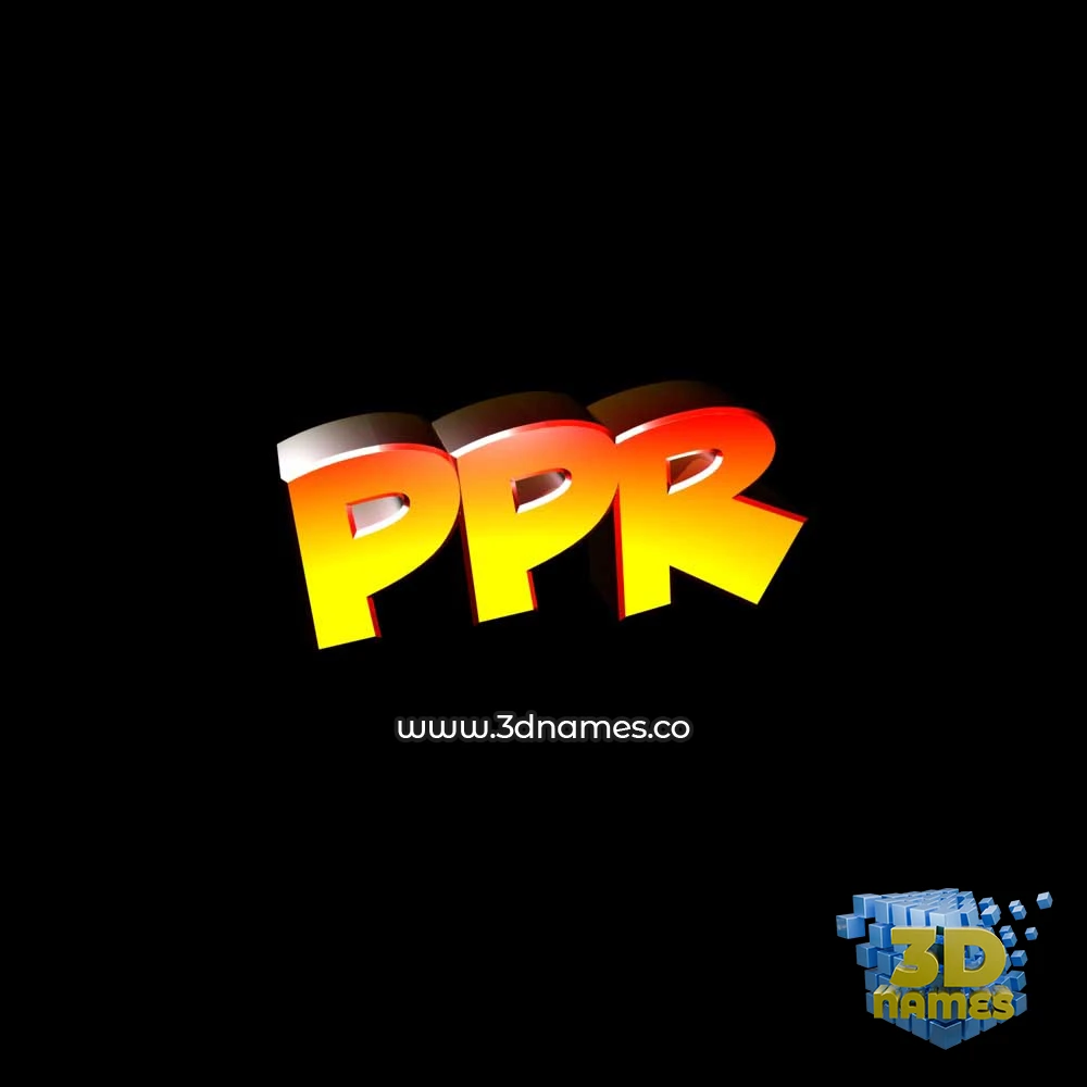 ppr in Black Background style - 3D name wallpaper