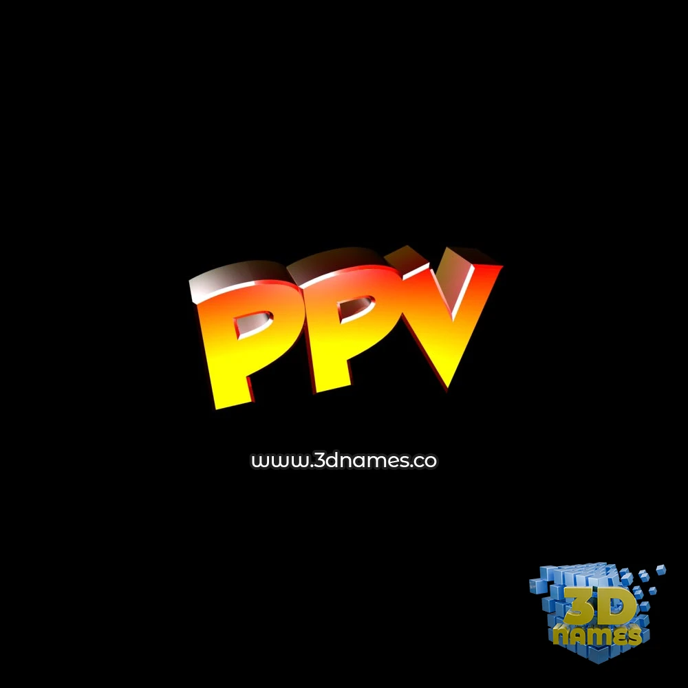 ppv in Black Background style - 3D name wallpaper