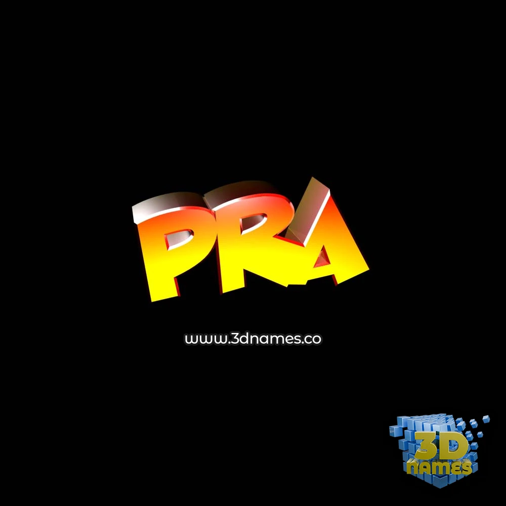 pra in Black Background style - 3D name wallpaper