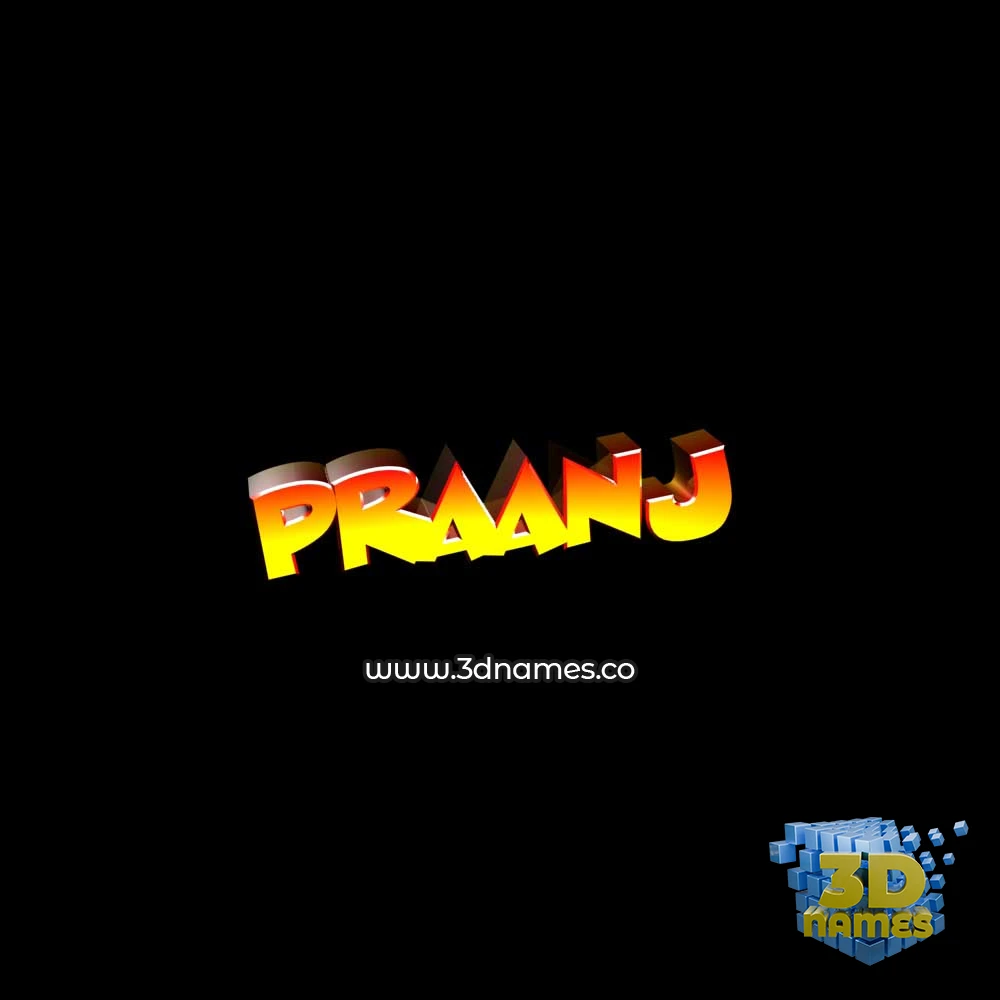 praanj in Black Background style - 3D name wallpaper