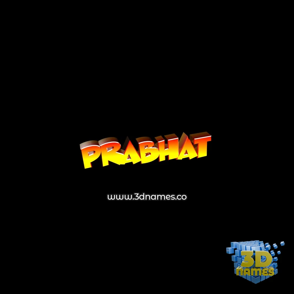 prabhat in Black Background style - 3D name wallpaper