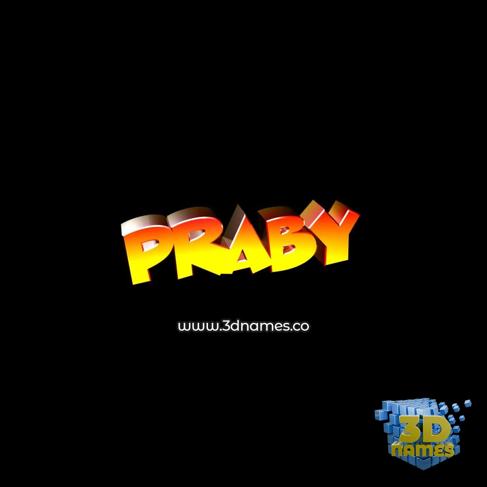 praby in Black Background style - 3D name wallpaper