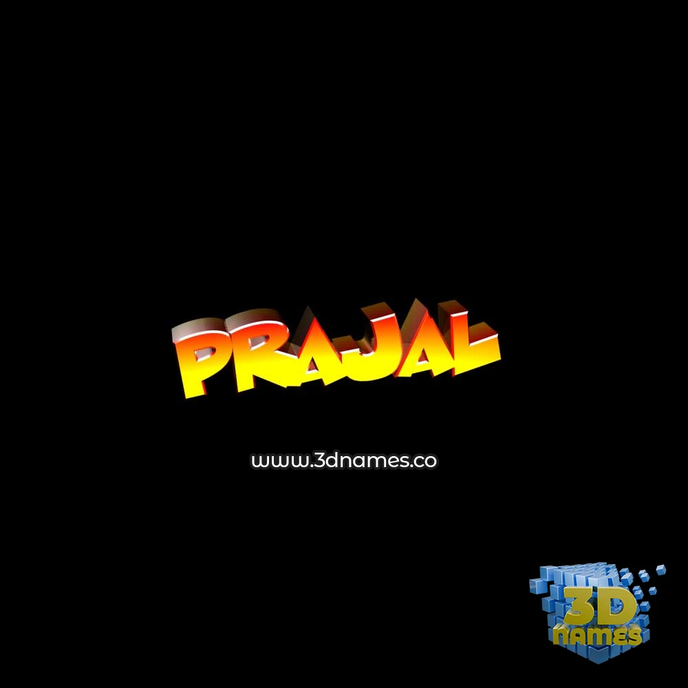 prajal in Black Background style - 3D name wallpaper