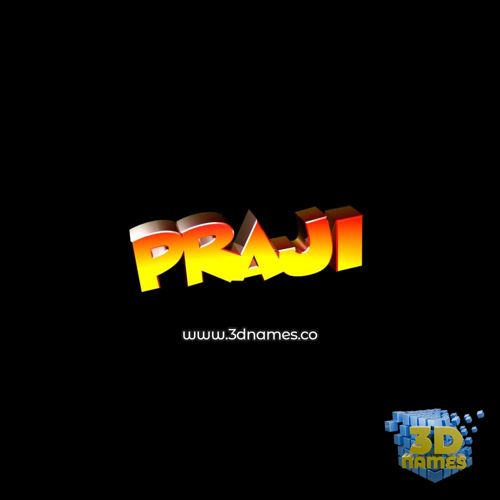 praji in Black Background style - 3D name wallpaper