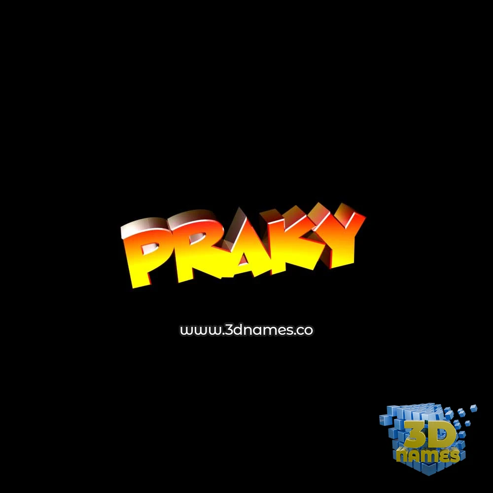 praky in Black Background style - 3D name wallpaper