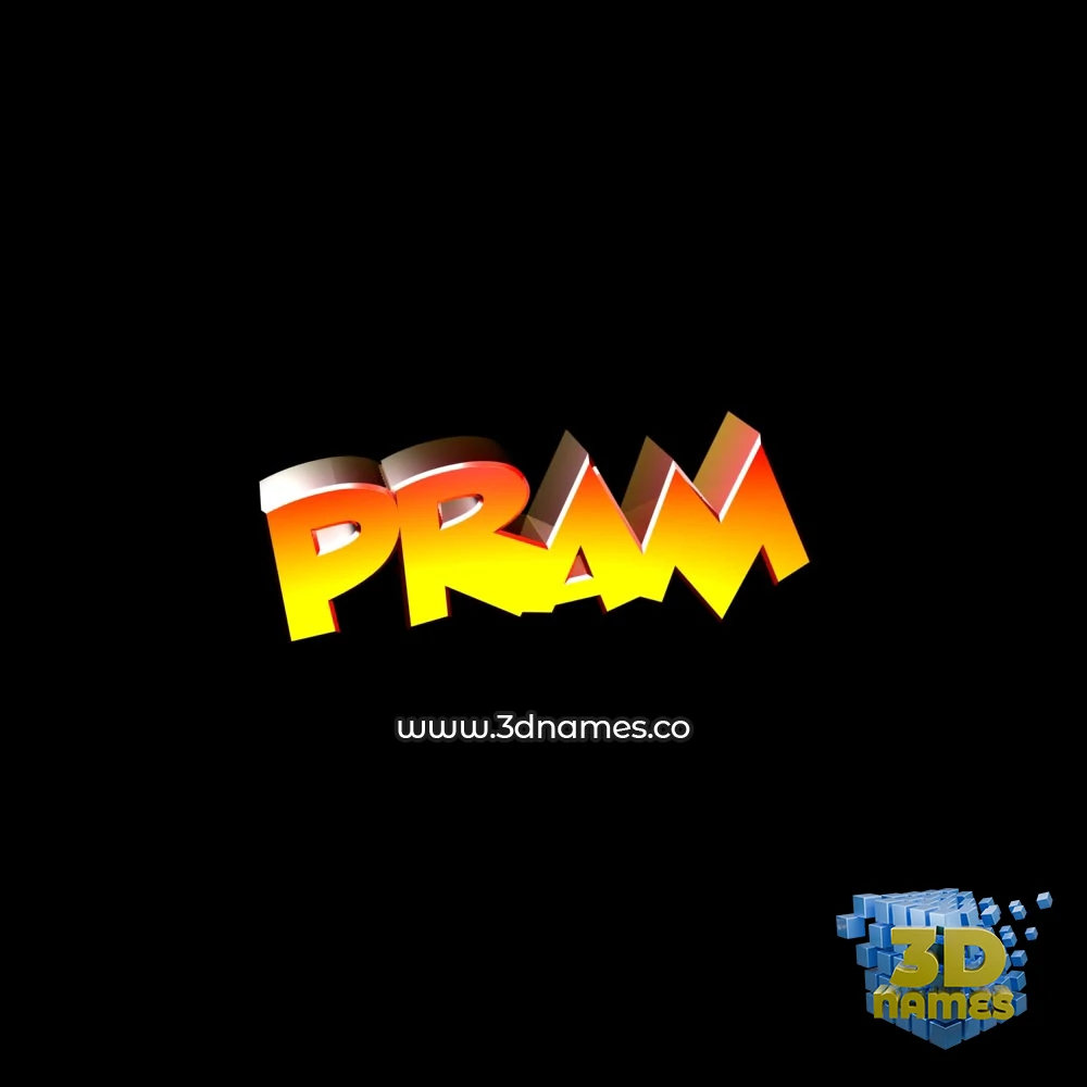 pram in Black Background style - 3D name wallpaper