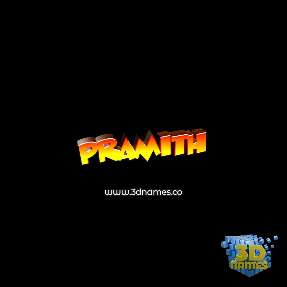 pramith in Black Background style - 3D name wallpaper