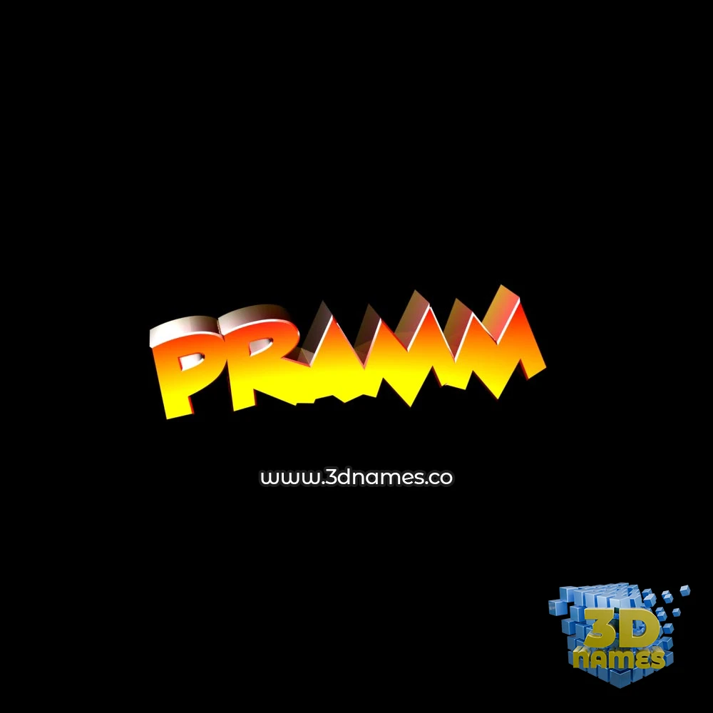 pramm in Black Background style - 3D name wallpaper