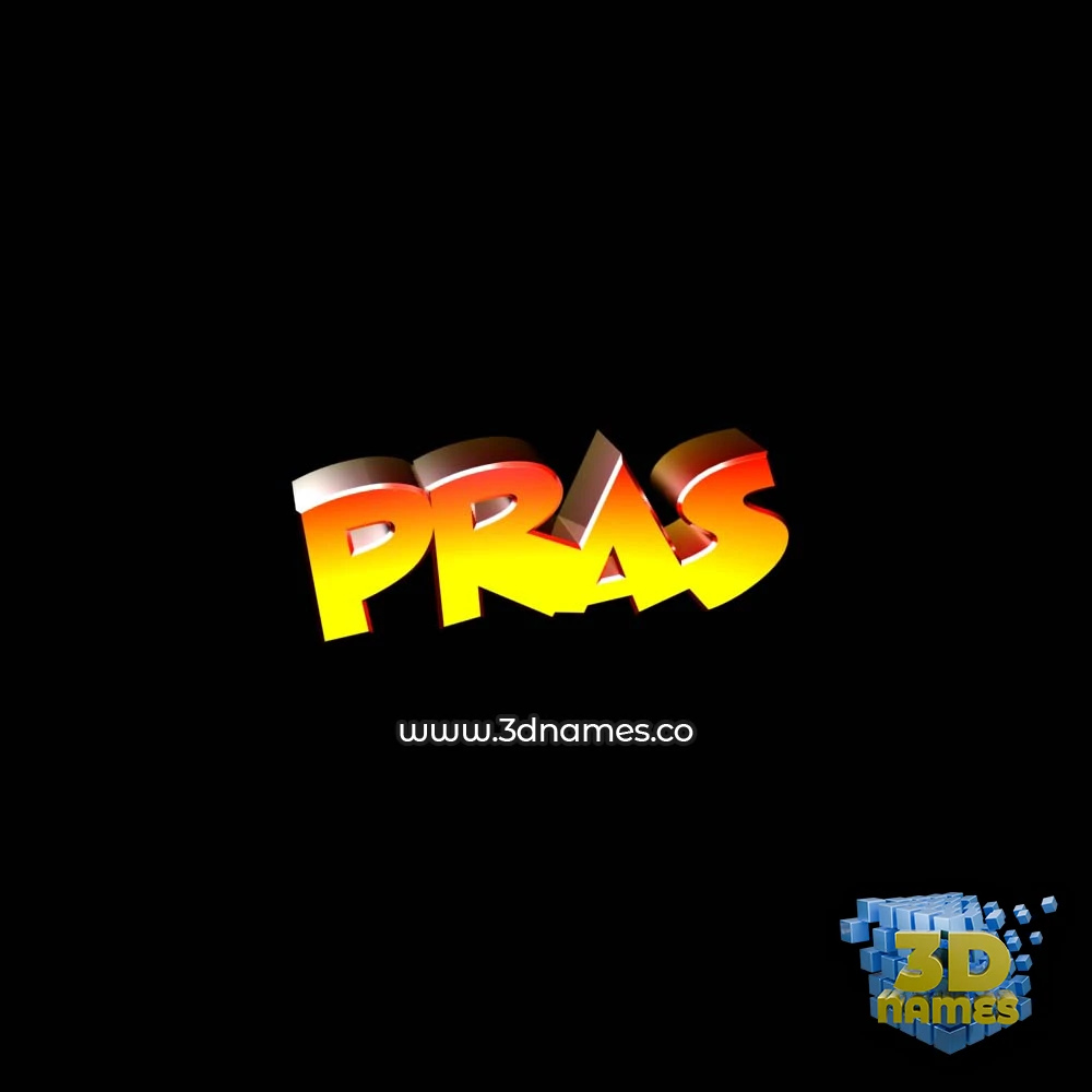 pras in Black Background style - 3D name wallpaper