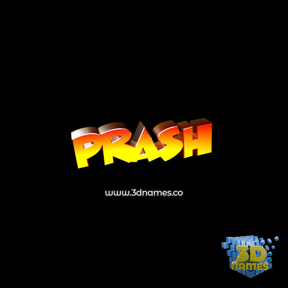 prash in Black Background style - 3D name wallpaper