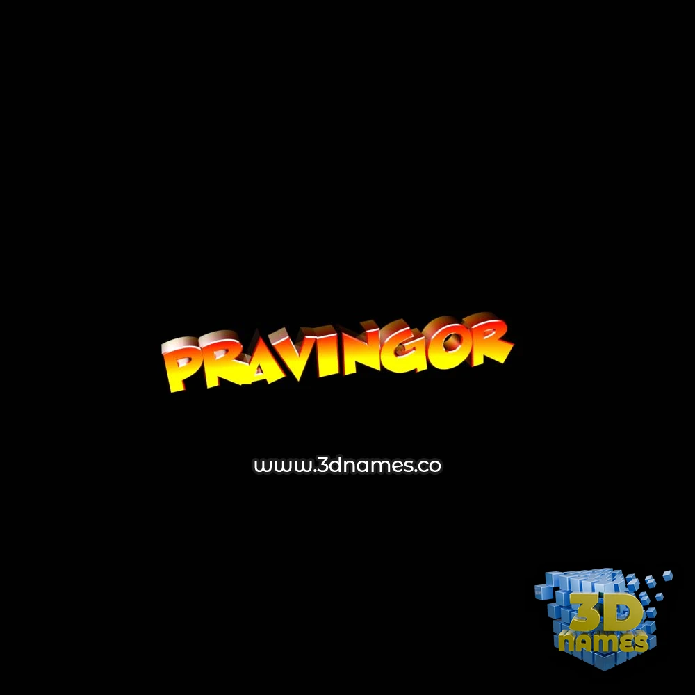 pravingor in Black Background style - 3D name wallpaper