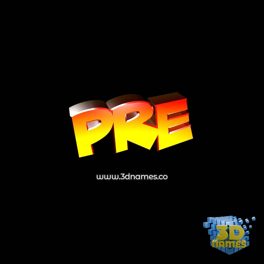 pre in Black Background style - 3D name wallpaper