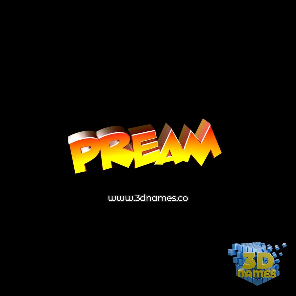 pream in Black Background style - 3D name wallpaper