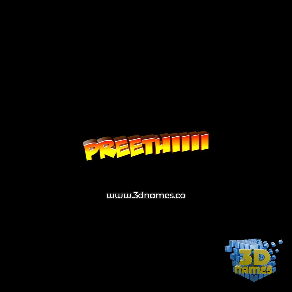 preethiiii in Black Background style - 3D name wallpaper