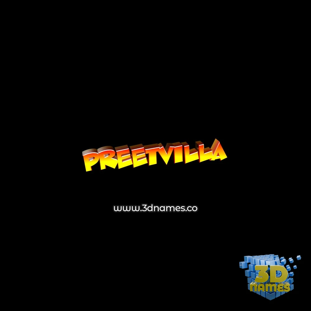 preetvilla in Black Background style - 3D name wallpaper