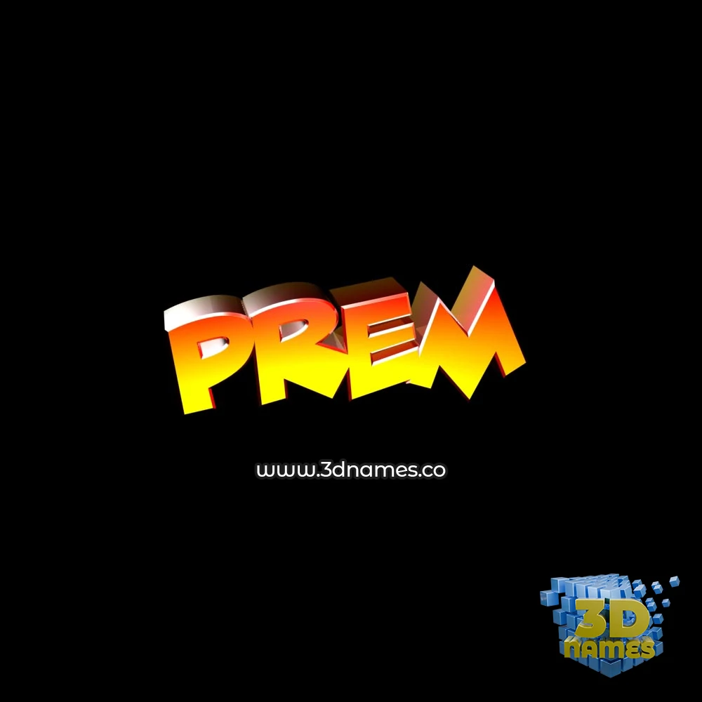 prem in Black Background style - 3D name wallpaper