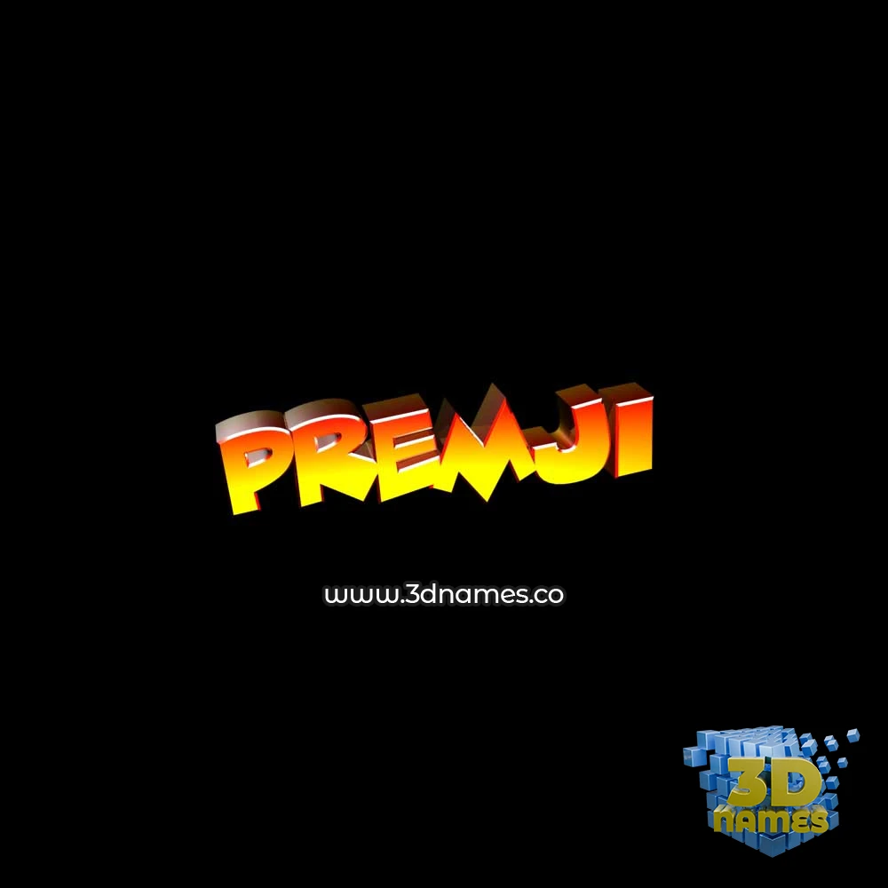 premji in Black Background style - 3D name wallpaper