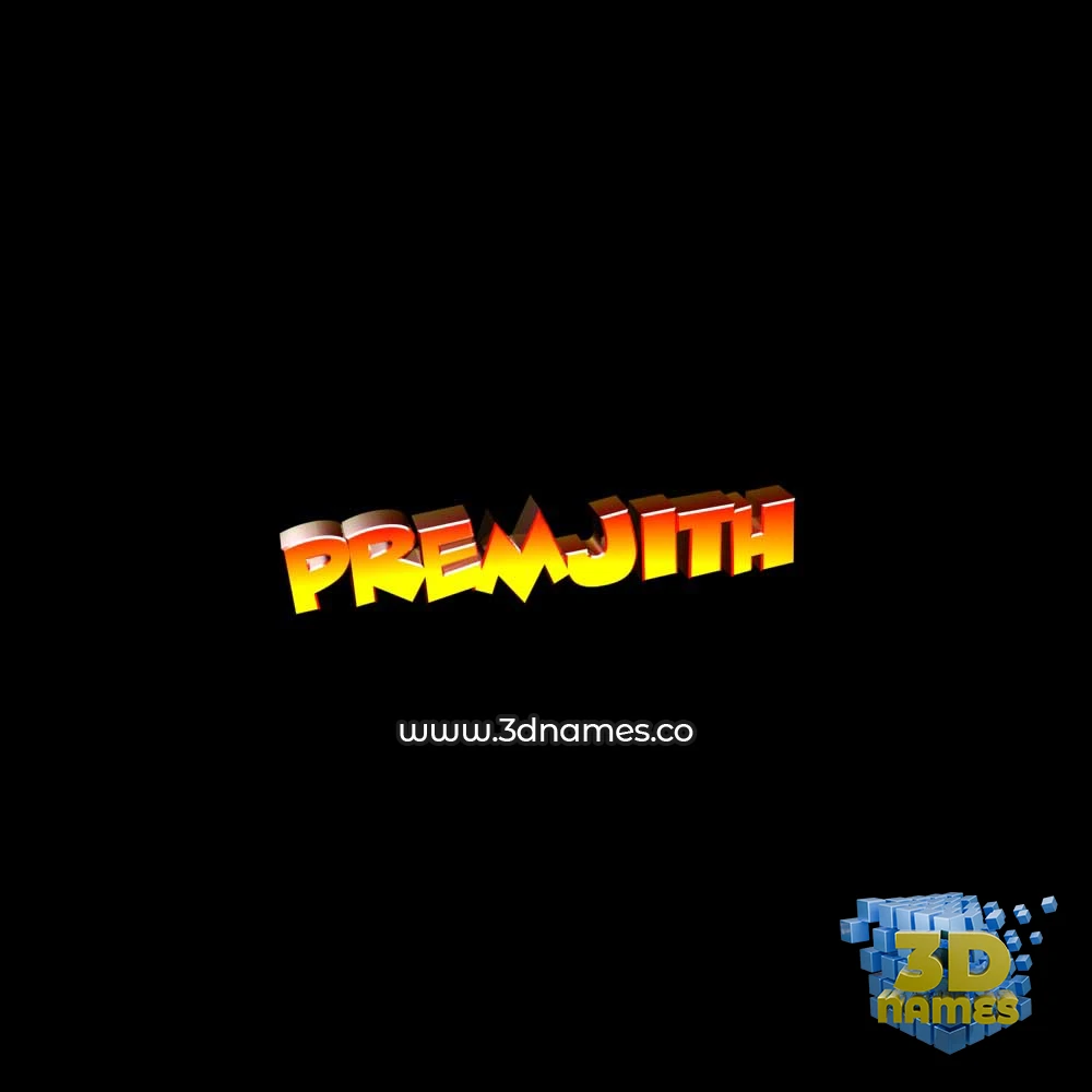 premjith in Black Background style - 3D name wallpaper