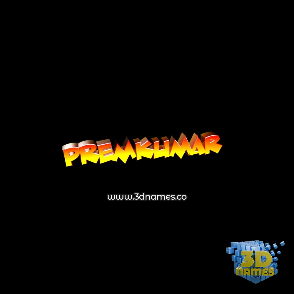 premkumar in Black Background style - 3D name wallpaper