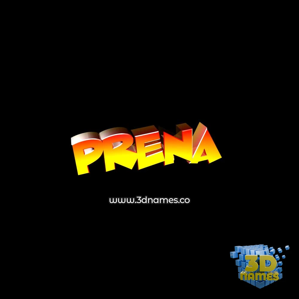 prena in Black Background style - 3D name wallpaper
