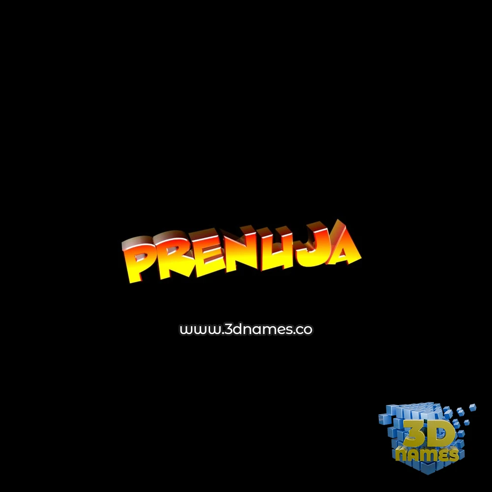 prenuja in Black Background style - 3D name wallpaper