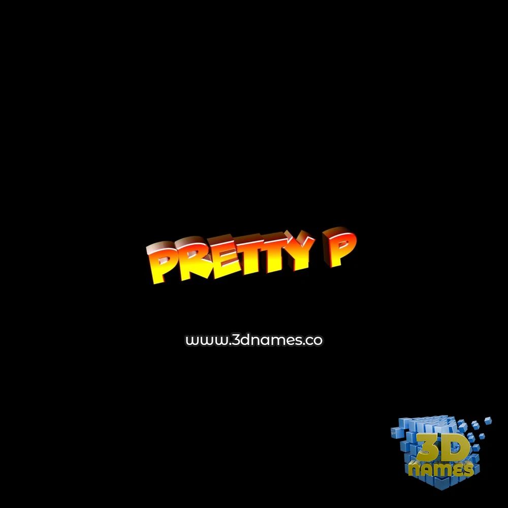 pretty p in Black Background style - 3D name wallpaper