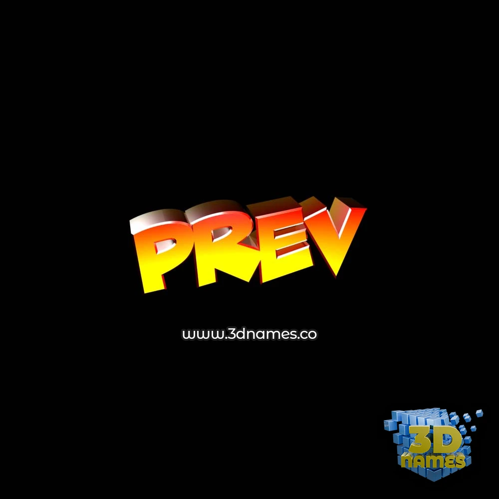 prev in Black Background style - 3D name wallpaper