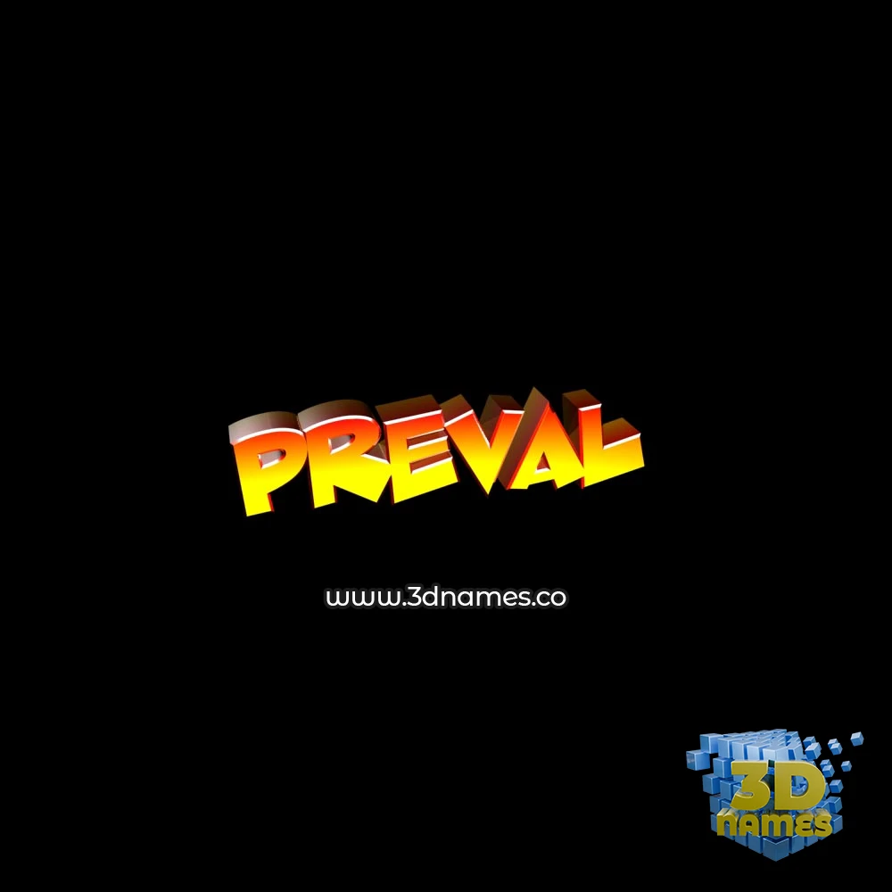 preval in Black Background style - 3D name wallpaper