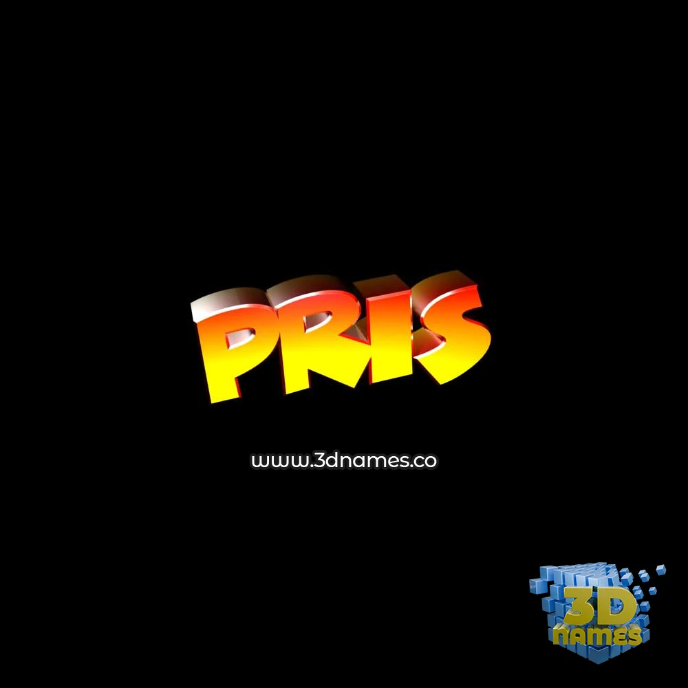 pris in Black Background style - 3D name wallpaper
