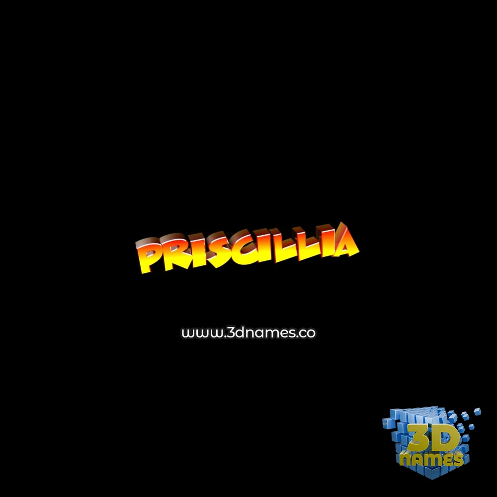 priscillia in Black Background style - 3D name wallpaper
