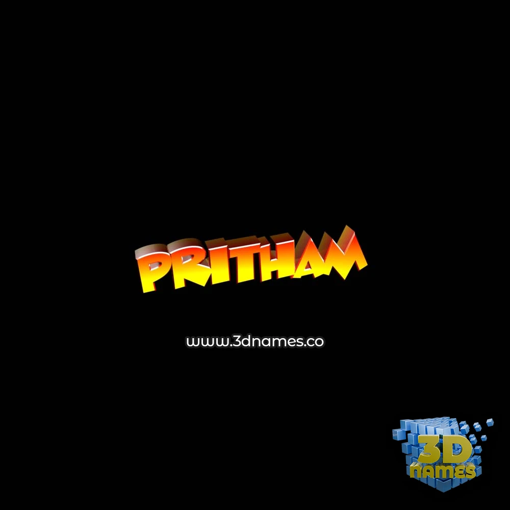 pritham in Black Background style - 3D name wallpaper