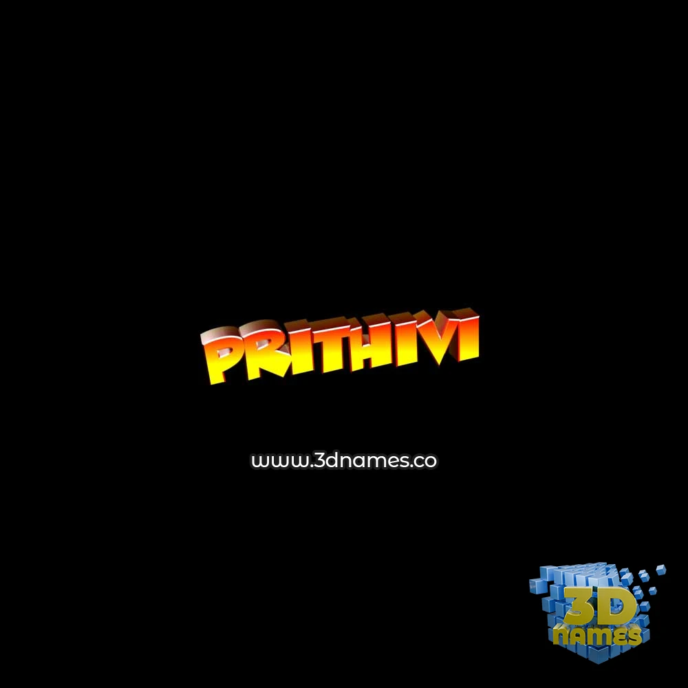 prithivi in Black Background style - 3D name wallpaper