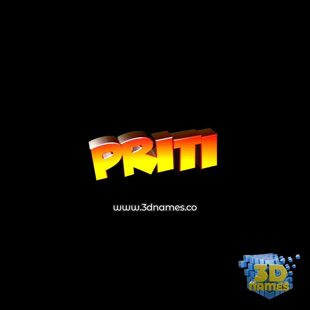 priti in Black Background style - 3D name wallpaper