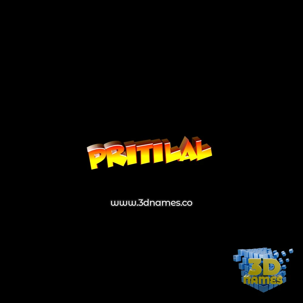 pritilal in Black Background style - 3D name wallpaper