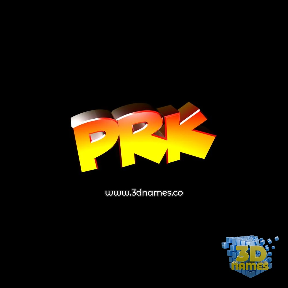 prk in Black Background style - 3D name wallpaper