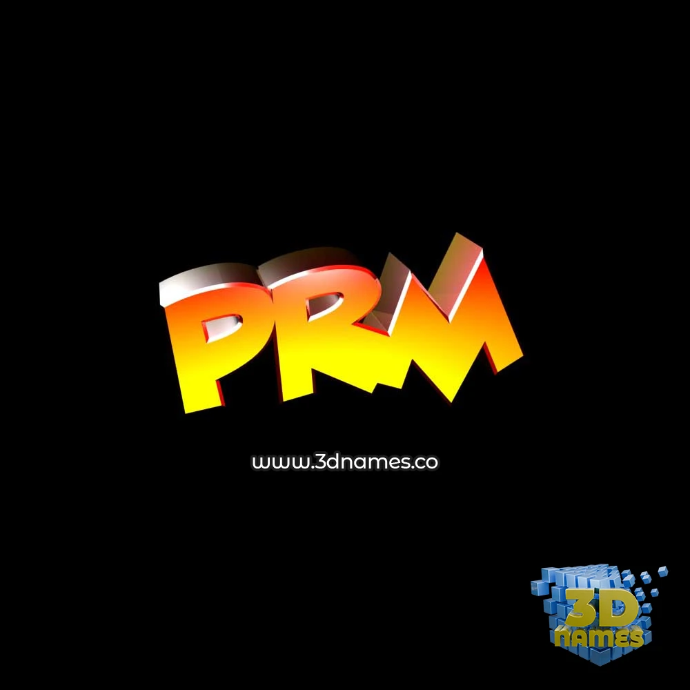prm in Black Background style - 3D name wallpaper