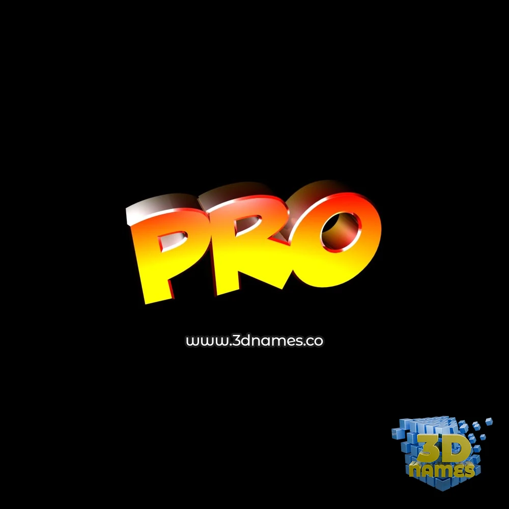 pro in Black Background style - 3D name wallpaper