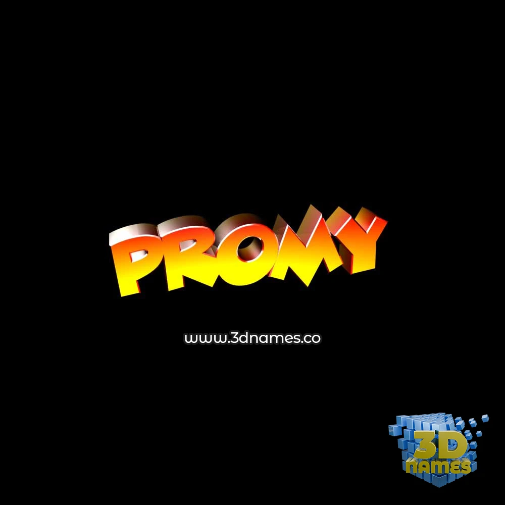promy in Black Background style - 3D name wallpaper