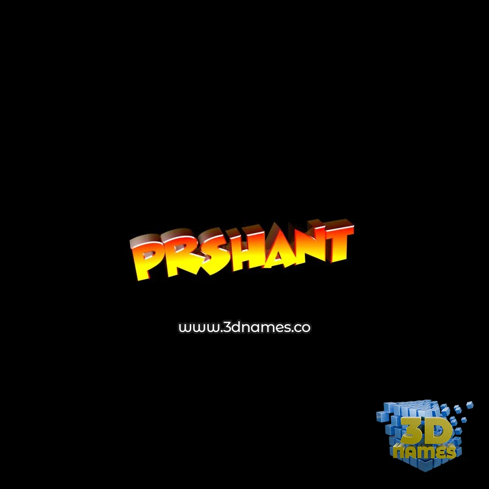 prshant in Black Background style - 3D name wallpaper