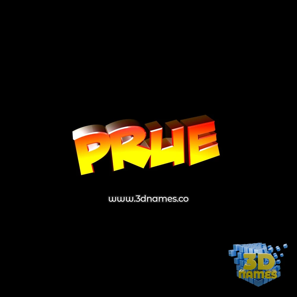 prue in Black Background style - 3D name wallpaper